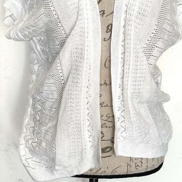 Love By Design Womens Sweater Open Cardigan Shrug Size Small White So It Is - Picture 6 of 12